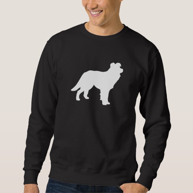 Border Collie Dog  Mom Dad Pet Cute  Puppy Lång Ärmad Tröja (Framsida)