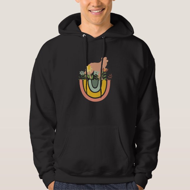 Border Collie Dog  Mom Dad Pet Cute Rainbow Boho P Hoodie (Framsida)