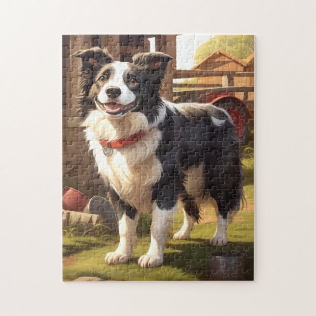Border Collie Dog Pussel (Vertikal)