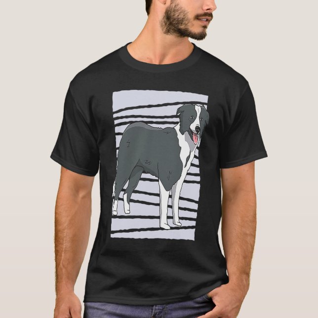 Border Collie dog T Shirt (Framsida)