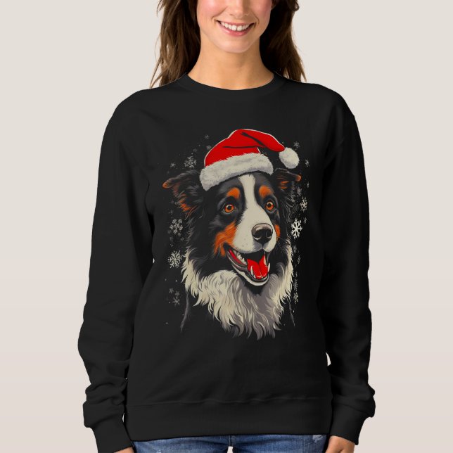 Border Collie Dog Xmas T Shirt (Framsida)