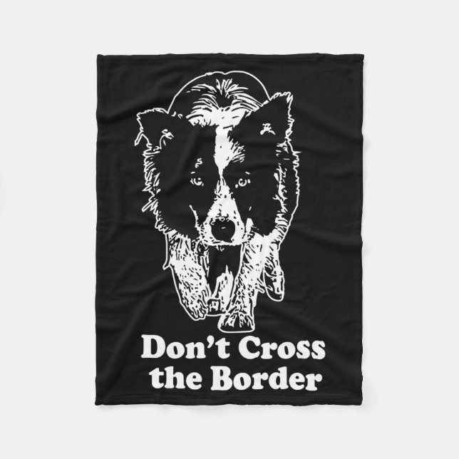 Border Collie Dont Cross The Border  Fleecefilt (Framsidan)