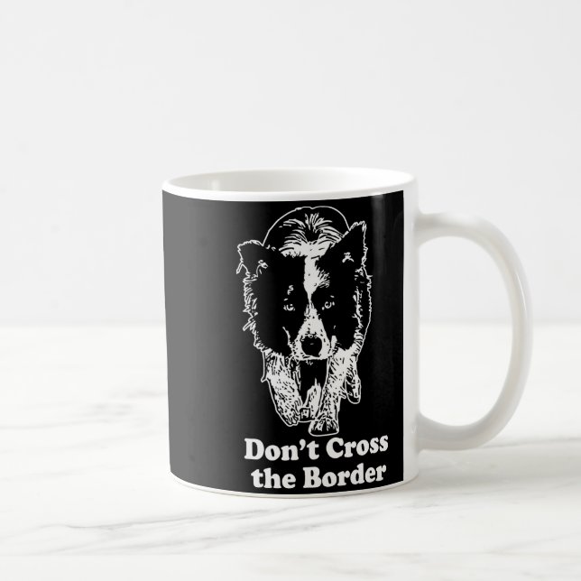 Border Collie Dont Cross The Border  Kaffemugg (Höger)