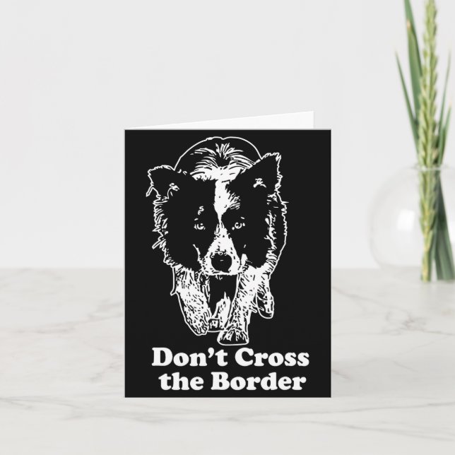 Border Collie Dont Cross The Border  Kort (Framsida)
