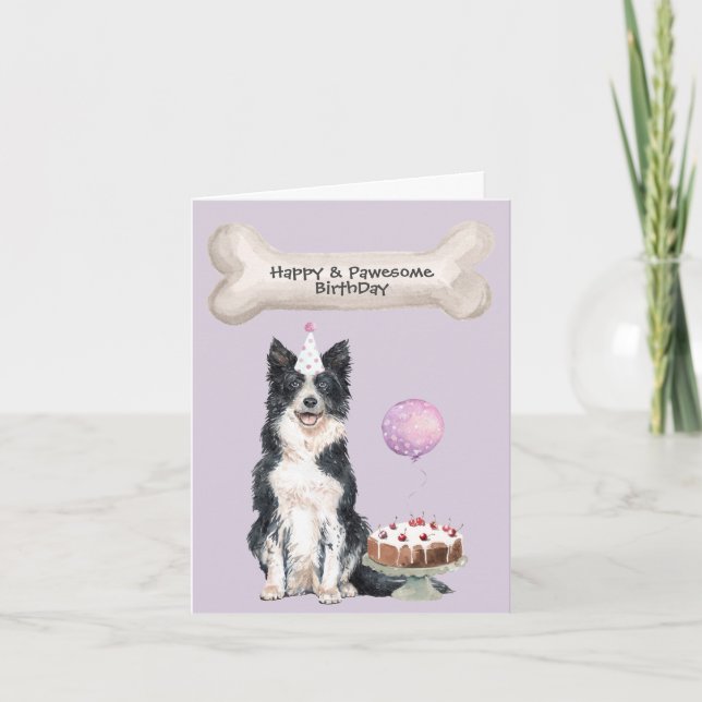 Border Collie födelsedag Helgkort (Framsida)