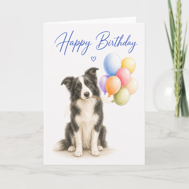 Border Collie Födelsedag Kort (Framsida)