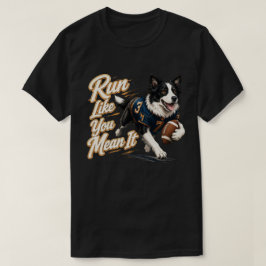 Border Collie Fotboll Motivation Konst T Shirt
