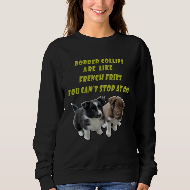 Border Collie  French Fries T Shirt (Framsida)