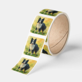 Border Collie Fyrkantigt Klistermärke