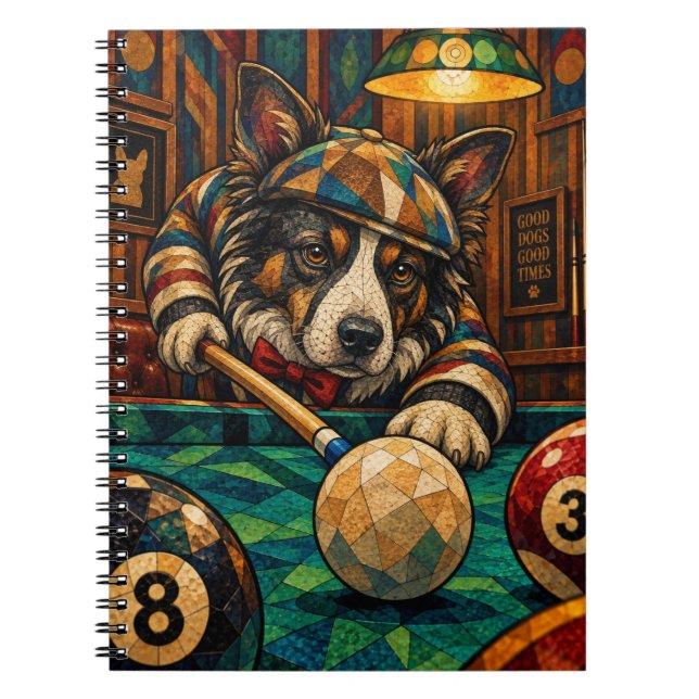 Border Collie, Geometrisk mosaik Anteckningsbok (Framsidan)