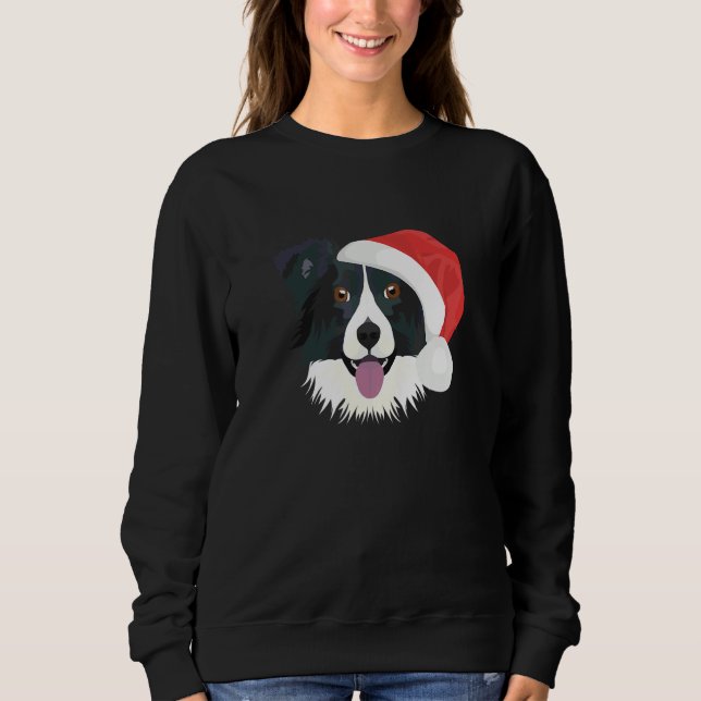 Border Collie God Jul T Shirt (Framsida)