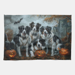 Border Collie Halloween Natt Hund Delight Kökshandduk