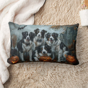 Border Collie Halloween Natt Hund Delight Lumbarkudde