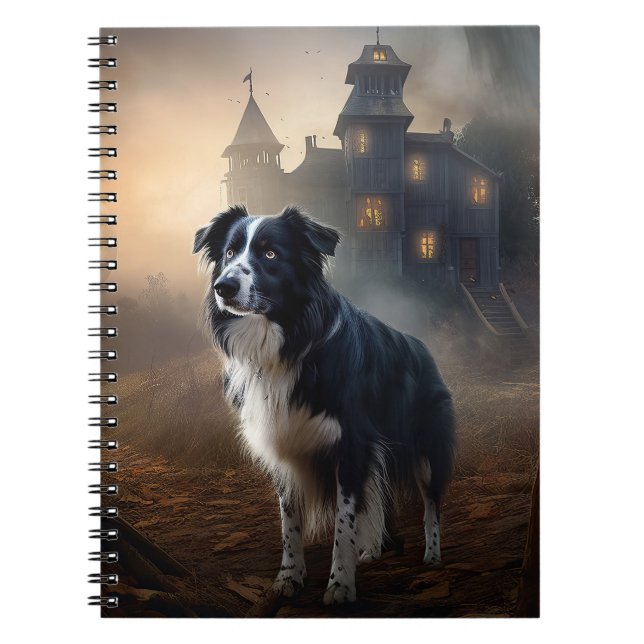 Border Collie Halloween Skräckinjagande Anteckningsbok (Framsidan)