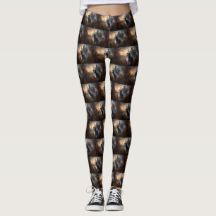 Border Collie Halloween Skräckinjagande Leggings