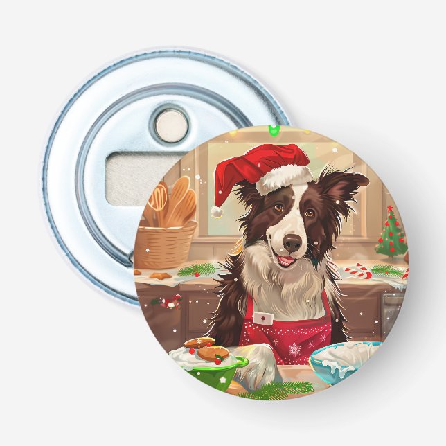 Border Collie Holiday Baking: Festiv julbakning Flasköppnare (Framsidan)