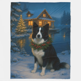 Border Collie Holiday Fleecefilt