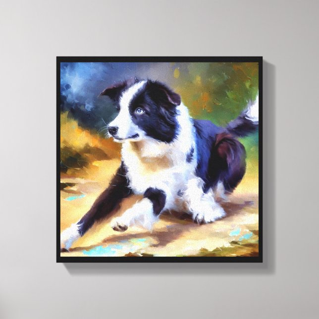 Border Collie Hund Canvastryck (Framsida)