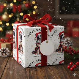 Border Collie Hund insvept i julbelysning Presentpapper