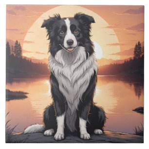 Border Collie Hund Kakelplatta