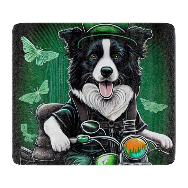 Border Collie Hund Kör Cykel St. Patrick's Day  (Framsidan)