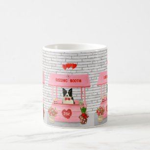 Border Collie Hund Kysstand på Alla Hjärtans Dag Kaffemugg