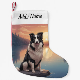 Border Collie Hund Liten Julstrumpa
