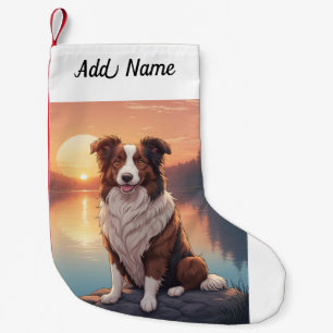 Border Collie Hund Liten Julstrumpa