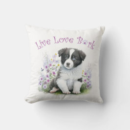 Border Collie Hund Mamma Blommig Kudde