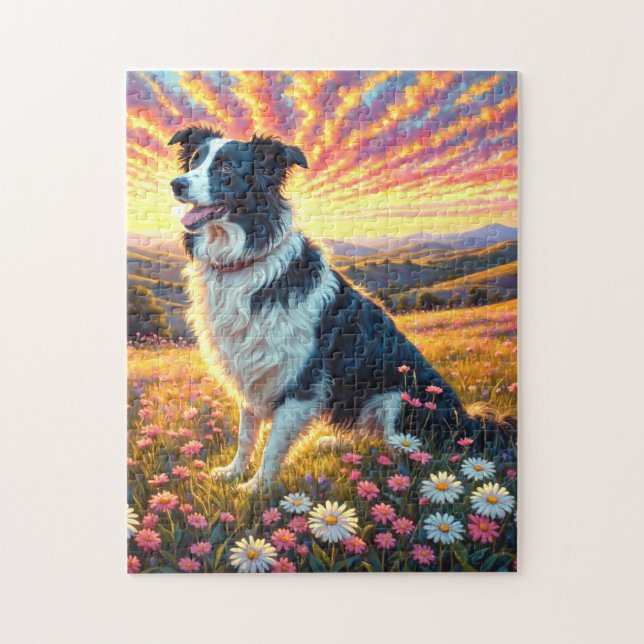 Border Collie Hund Pussel (Vertikal)