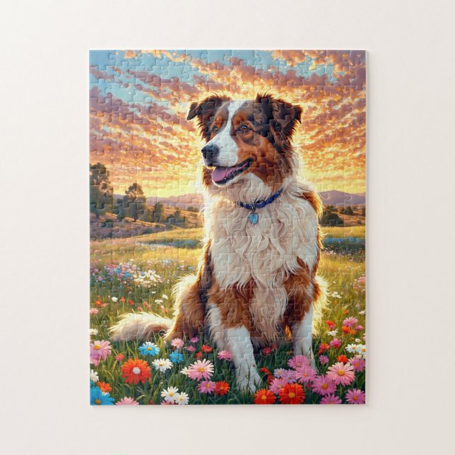 Border Collie Hund Pussel (Vertikal)