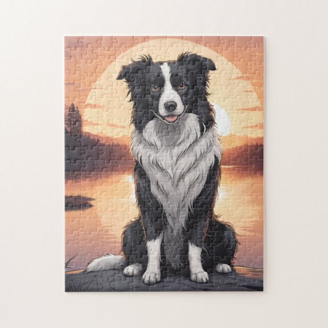 Border Collie Hund Pussel (Vertikal)