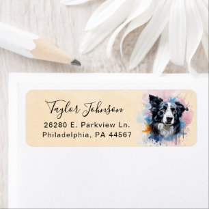 Border Collie Hund Returadressetikett Returadress Etikett