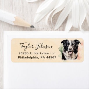 Border Collie Hund Returadressetikett Returadress Etikett