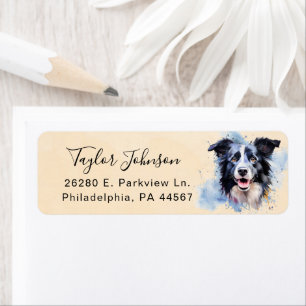 Border Collie Hund Returadressetikett Returadress Etikett