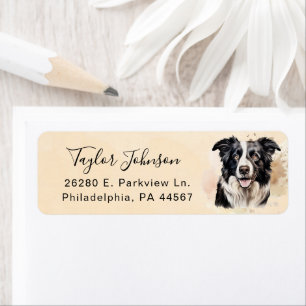 Border Collie Hund Returadressetikett Returadress Etikett