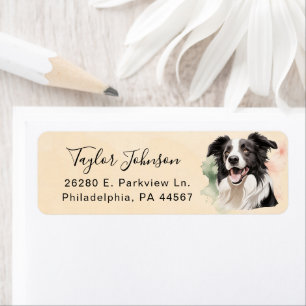 Border Collie Hund Returadressetikett Returadress Etikett