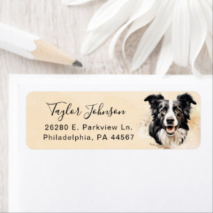 Border Collie Hund Returadressetikett Returadress Etikett