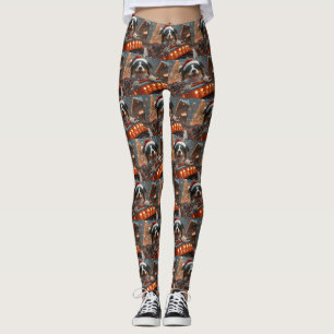 Border Collie Hund Rulltrappa Jul Leggings