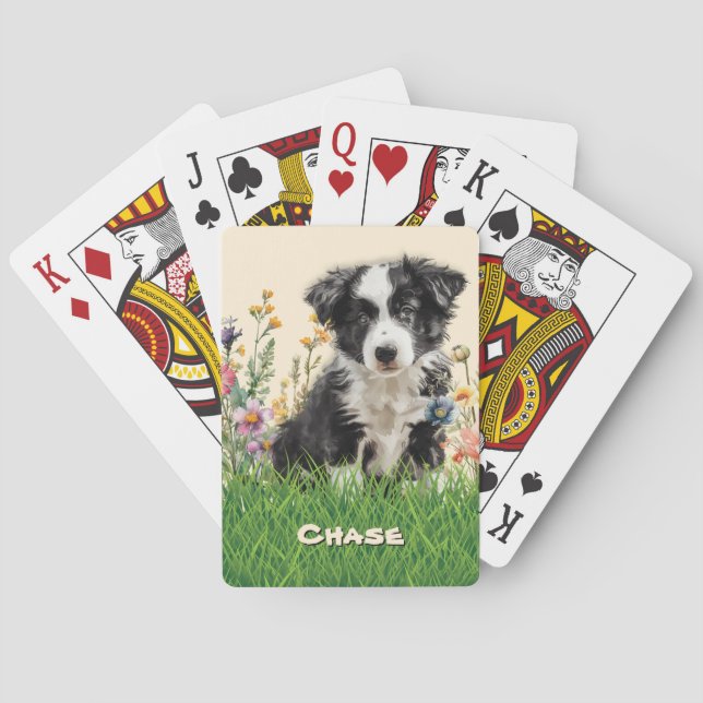 Border Collie Hundnamn Casinokort (Baksidan)