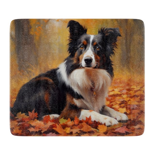 Border Collie i höstlöv Fall Inspire (Framsidan)