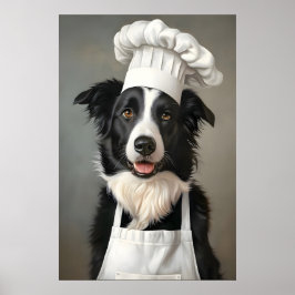 Border Collie i kockhatt affisch, husdjur affisch