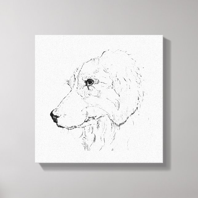 Border Collie-illustration – minimalistisk konst Canvastryck (Framsida)