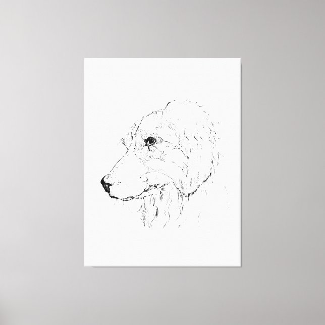 Border Collie-illustration – minimalistisk konst Canvastryck (Framsida)