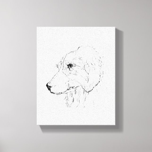 Border Collie-illustration – minimalistisk konst Canvastryck (Framsida)