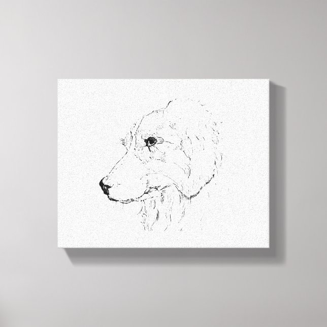 Border Collie-illustration – minimalistisk konst Canvastryck (Framsida)