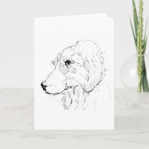 Border Collie-illustration – minimalistisk konst Tack Kort