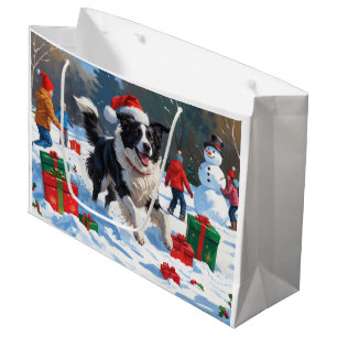 Border Collie Jul Festiv Snö Scen