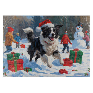 Border Collie Jul Festiv Snö Scen