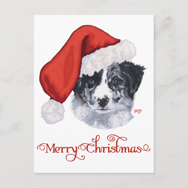 Border Collie jul Helg Vykort (Framsida)